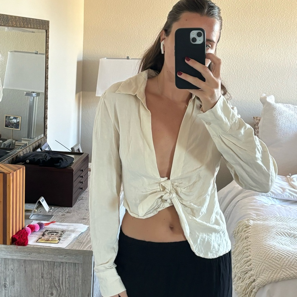Lioness Ivory Tie-Front Blouse
